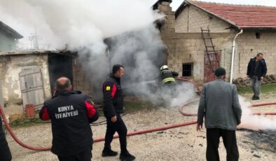 Konya Ereğli’de konutun müştemilatında çıkan yangın söndürüldü