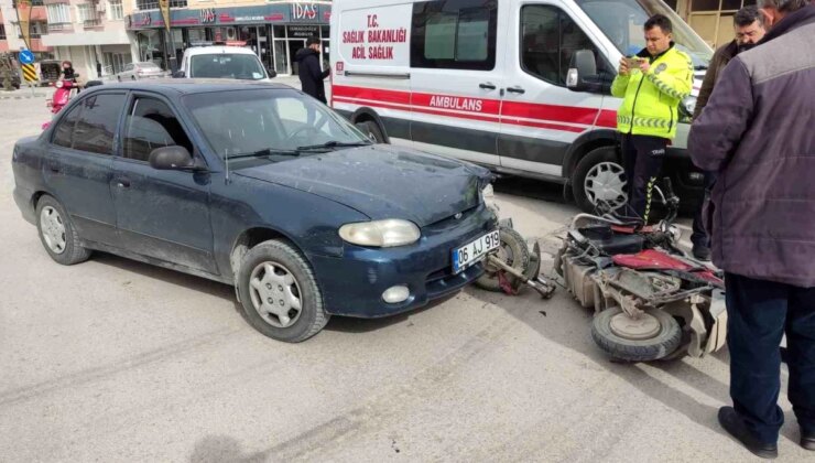 Konya’da araba ile elektrikli bisiklet çarpıştı: 1 yaralı